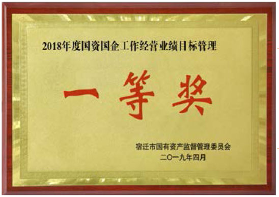 2018年度國資企業(yè)工作經(jīng)營(yíng)業(yè)績(jī)目標(biāo)管理一等獎(jiǎng)